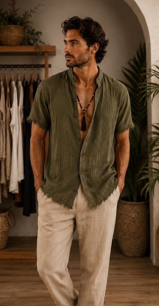 Camisa Mao hecha a mano  Handmade  Mao Shirt